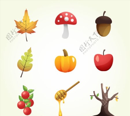 秋季元素图标图片