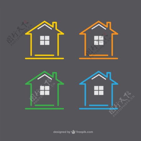 彩色房屋标志图片