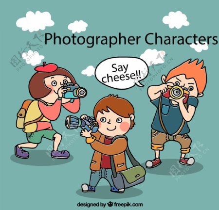 儿童摄影师矢量图片