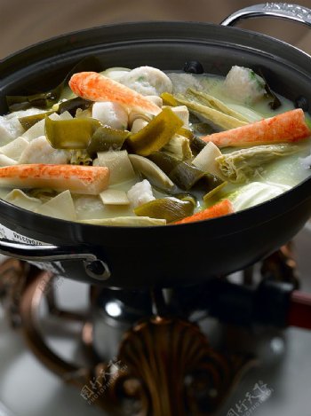 豫菜浓汤时蔬鱼滑锅图片