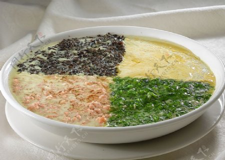 豫菜四色米汤蒸水蛋图片