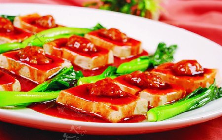 川菜湘菜客家肉松酿豆腐图片
