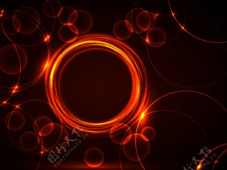 橙色圆圈圆环背景图片