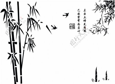 竹子硅藻泥矢量图图片