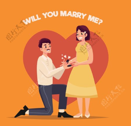 卡通人物求婚图片