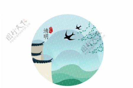 手绘中国风插画图片