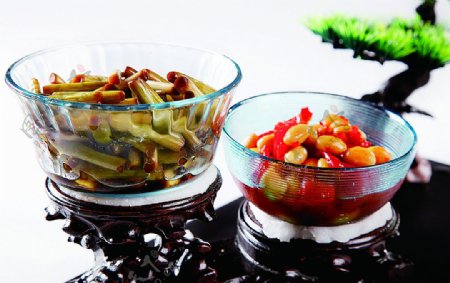 徽菜剁椒黄豆腌蒜苔图片