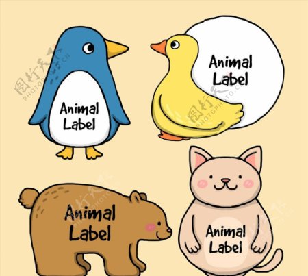 彩绘动物标签图片