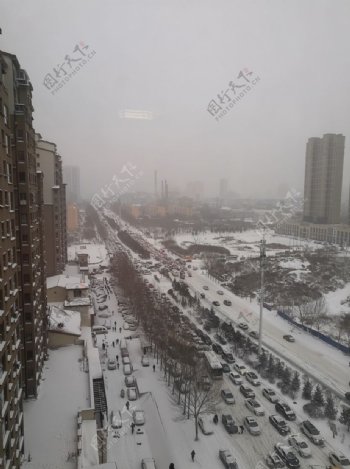 哈尔滨下雪冬天街道图片