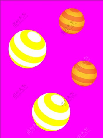 AI立体彩球海报素材图片