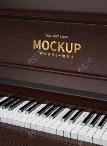 钢琴logo样机图片