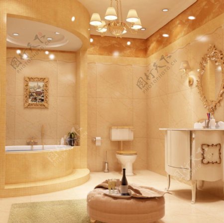 富丽堂皇豪华欧式浴室图片